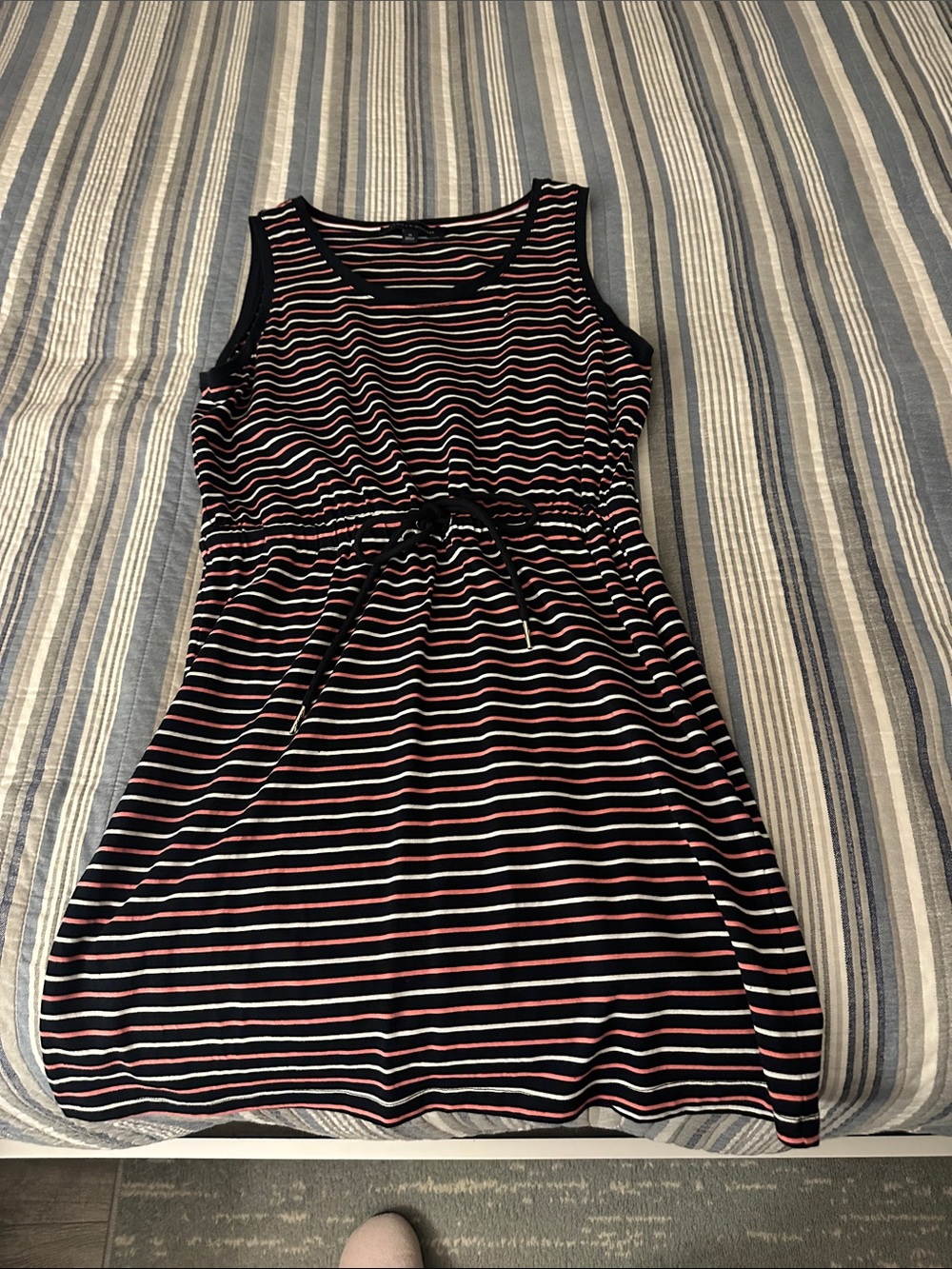 Tommy Hilfiger Black Dress with Pink and White Stripes